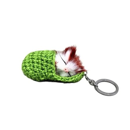Söt sovande katt nyckelring Tofflor Cat plyschväska Tofflor Cat Pendant nyckelring