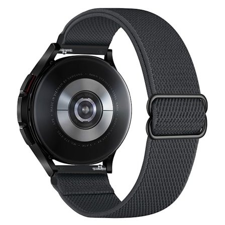 Elastiskt Nylonarmband Samsung Galaxy Watch 7 44mm Mörkgrå