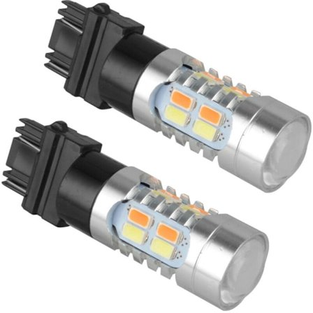 2X Høy Effekt 3157 LED DRL Hvit/Parkering Blinklys 20-SMD-5730 Pærer Dual Farge