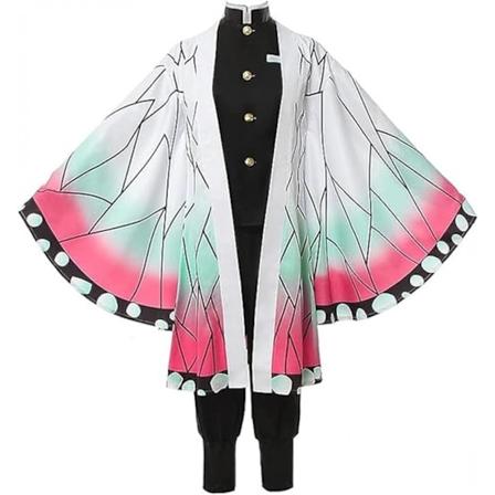 Kochou Shinobu Cosplay Kostym Anime Cosplay Outfit Set Halloween Klänning för Vuxna Barn (M)