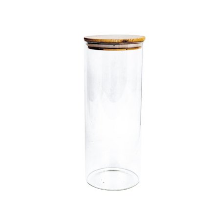 Glaskrukke THERON D10xH18cm med låg