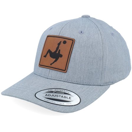 Kiddo Cap - Grå adjustable Caps - Kids Football Bicycle Kick Engraved Heather Grey Adjustable @ Hatstore