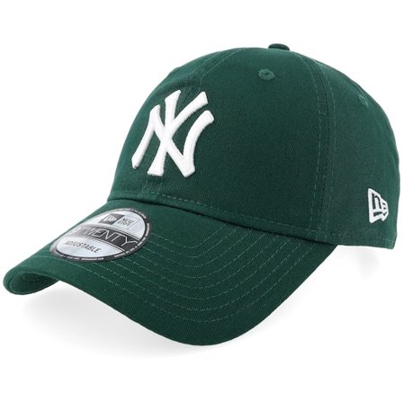 New Era - MLB Grün unconstructed Cap - New York Yankees League Essential 9TWENTY Dark Green/White Dat Cap / Unstructured @ Hatstore