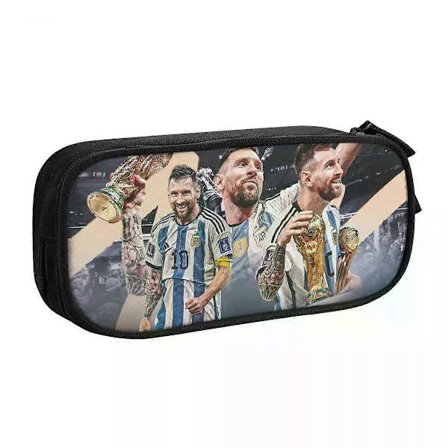 y2714 Fodboldspiller 10 Messi Fodbold Stor Kapacitet Blyant Pen Etui Kontor College Skole Stor Taske Pose fcgs2714