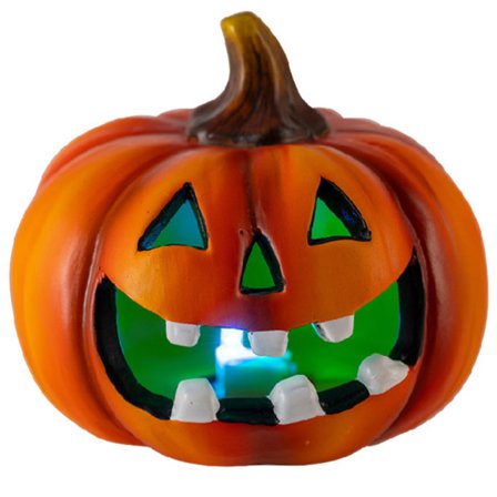 Keramisk Smilende Gresskar med LED-Lys