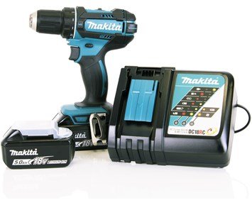 Makita DDF482RTJ - Sladdlös borrskruvdragare med 21 momentjusteringar