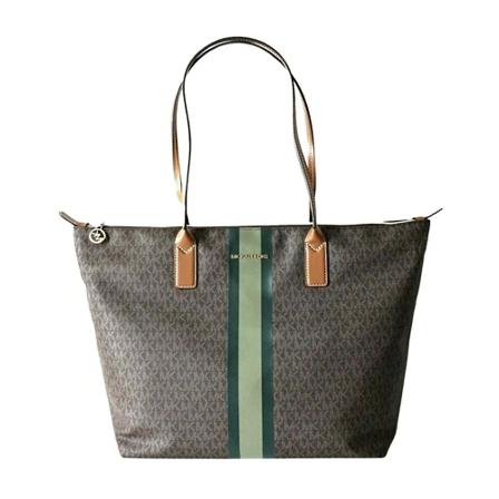 Michael Kors, Logo printed shopping bag Bruin, Dames, Maat:ONE Size,Katoen