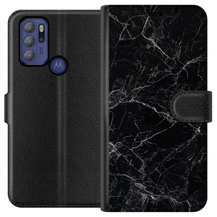 Motorola Moto G60S Lompakkokotelo Marmori Musta