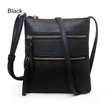 Crossbody-väska för dam med dragkedja SVART Svart Black-tfrf Svart