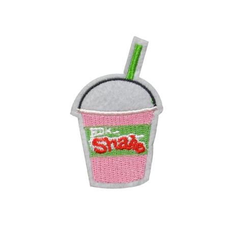 6st Tygmärken - Sugrörsdricka - Storlek 7,4cm rosa