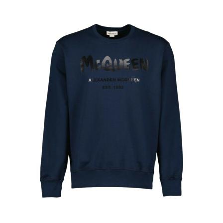 Alexander McQueen, Sweatshirts Blauw, Heren, Maat:M