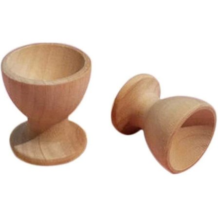 Eggkoppholdere av tre Serveringsbegerhyllesett til kjøkken Kokte egg Frokost Kreativt og nyttig 2stk