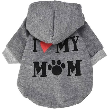 Hund/katt klær varm vinter hettejakke-chic klær for små teddyhunder (grå S)