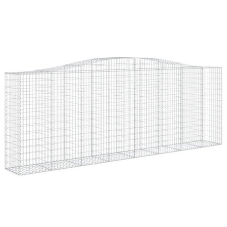 vidaXL Gabion bågformad 400x50x140/160 cm galvaniserat järn
