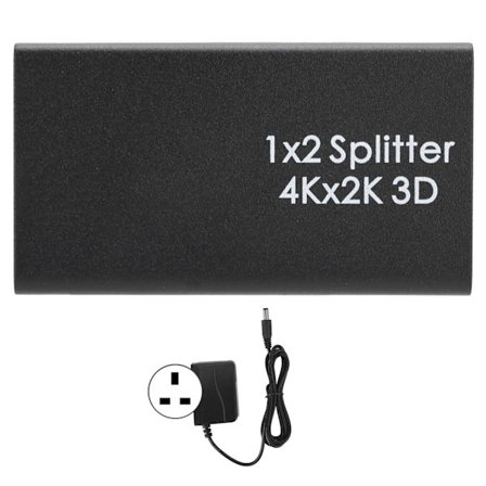 4K HDMI-jakaja HD-video HDMI-kytkin 1 sisään 2 ulos Vahvistin Kaksoisnäyttö 100-240VUK-pistoke