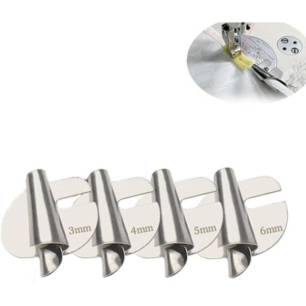 Universal symaskin rullfåll fot set, symaskin pressarfot fåll fot, 3-10mm rullfåll pressarfot sömnadsguide 4st 3-6mm