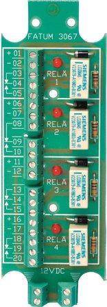 Alarmtech 3067.03 Reléklemme 4-relé, 12 DC LSA-Plus, Installasjonsmaterial