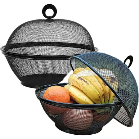 Fruktkorg med lock - Snacks Frukt Skål - 27*25*14 cm- ( 2 Fruktkorgar + 2 Lock; 4 Stycken Totalt )