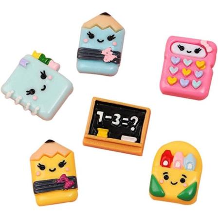 Galaxy 30 delar Cartoon Mini Notebook Penna Dator Flatback Resin Dekor Tillbehör Crystal Mud Stuffing
