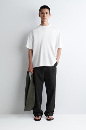 COS Homme T-Shirt Oversize Effet Superposé En Jersey in Blanc