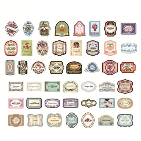 45 st Vintage Dekorativa Dekaler PET Utsökt Minne Järn Box Serie Retro Handbok Klistermärken för Dagbok Anteckningsbok Budapest