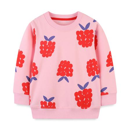 Blommigt Print För Flickor Ribbad Fåll Sweatshirts Långärmad Tröja