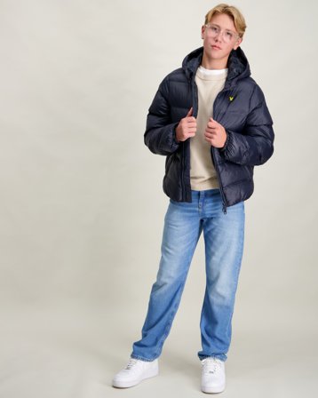 Lyle & Scott Cropped Puffer Coat Blau Jacken Jungen - Kids Brand Store
