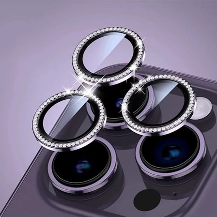 Bling Glitter Diamant Kameralinsskydd Fodral kompatibelt iPhone 16 15 14 13 11 Pro Max Plus Skärmskyddsfilm kompatibelt iPhone 16E Pro