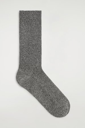 COS Men's Ribbed Socks in Brown