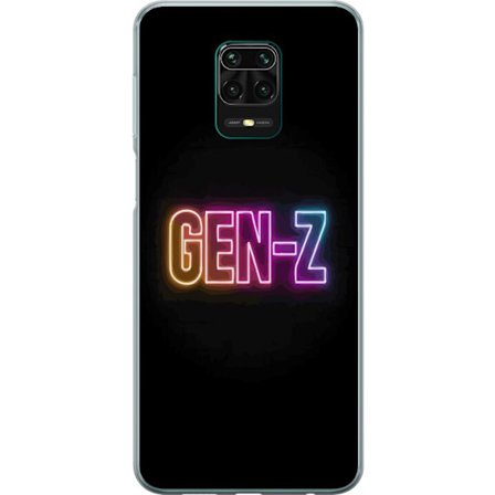 Yhteensopiva Puhelinkuori Xiaomi Xiaomi Redmi Note 9 Pro Neontext Gen Z värikkäässä valossa tummaa taustaa vasten modernissa digitaalisessa tyylii