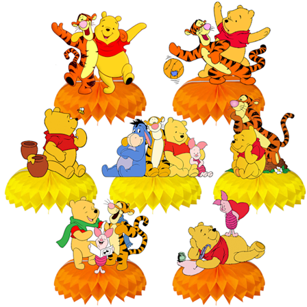7 stykker, Winnie the Pooh temafest honningkakeball dekorasjon p