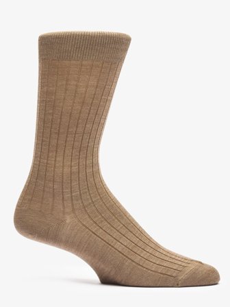 John Henric Men's Beige Gerippte Socken Size 43-46