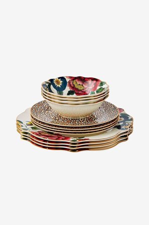 Spode - Lautassetti Creatures of Curiosity, 12 osaa - Monivärinen - Lautaset - - Homeroom