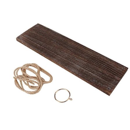 Trä Swing Hylla Blomkruka Vägg Hängande Hylla Balkong Trädgård Planteringsställ Hållare (Brun)