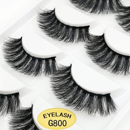 5 par falske øyevipper - 3D faux mink - G800