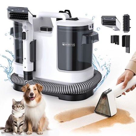 Kraftfuld Tæppe- & Tekstilrenser LBLUE V6 med 1,75L Dobbeltank, 5M Ledning, 1,7M Slange – Dybderens Sofa, Madras, Bil og Kæledyrspletter