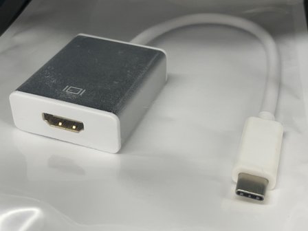 OEM USB3.1 Type C - HDMI Adapter Hvit, UBS3.1 Type C (male) til HDMI (female), kabeladapter, MacBook