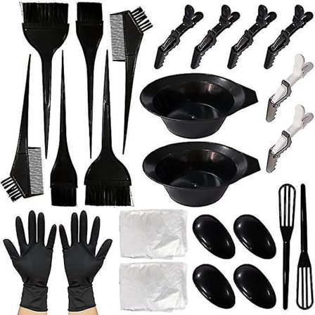 Hår Farge Kit Fargelegging DIY Beauty Salon Verktøy Børster Boller