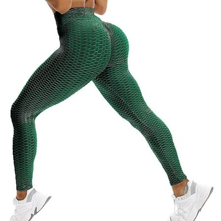 Anti-cellulitt Gym Waffle Leggings for Kvinner. Høy Midje Yoga Bukser Boble Teksturert