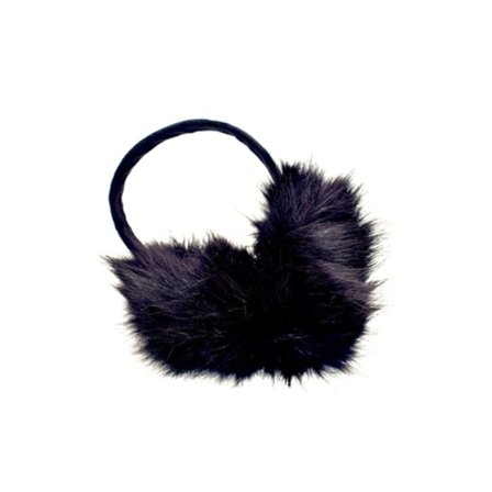 Svarta fluffiga öronmuffar