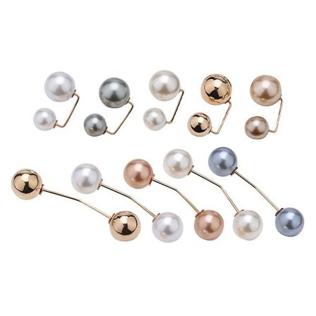 10 stk. Dame Cardigan Sweaters Frakke Kæde Clips Udskæring Clip Perle Sweater Nål Skjorte Broche Clip Sikkerhedsnål Tøj