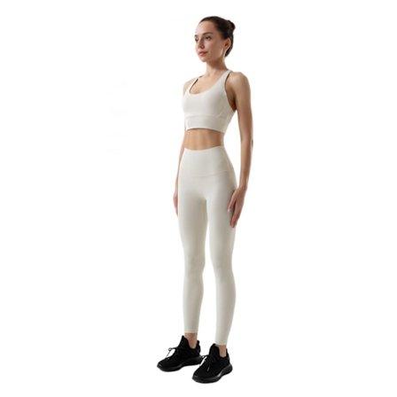 Høytlivs mønstrede leggings for kvinner - Myke og smøraktige bukser med magekontroll for trening og yoga (XL)