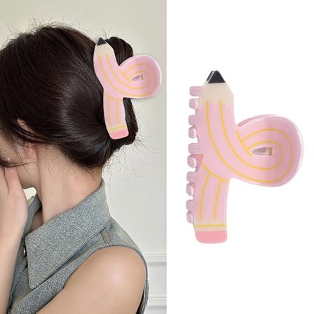 Hårklemmer i form af penne, søde lyserøde pen-hårklemmer til kvinder, hårspænder til skolestart, forårs-hårspænder til lærere, håraccessories til 