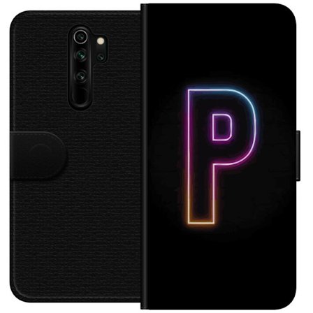 Yhteensopiva Lompakkokotelo Xiaomi Xiaomi Redmi Note 8 Pro Minimaalinen neonkirjain P värin asteittaisella muutoksella ja valotehosteella mustaa tau