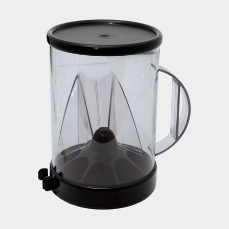 Kaffedåse med dosering Nordiska Plast Doso, glasklar/sort, 130 x 175 x 190 mm