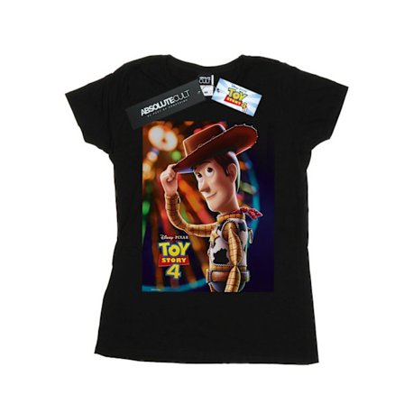 Disney Dam/Kvinnor Toy Story 4 Woody Poster Bomull T-shirt L