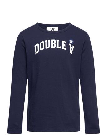 Kim Arch Logo Kids Long Sleeve Gots Langærmet T-shirt Navy Wood Wood