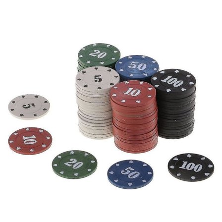 100 stk Runde Plastmarker Casino Poker Kortspil Baccarat Tælletilbehør Underholdningsmarker 5/10/20/50/100