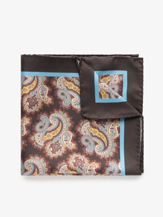 John Henric Men's Braun Einstecktuch Paisley Size Onesize