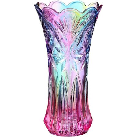 Unik Krystalglas Vase Dekorativ Regnbue Vase Blomster Plant Beholder Spisebord Midterstykke Farverig Glas Vase til Hjemmekontor Bryllup